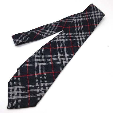 未使用　バーバリー　ノバチェック　イギリス製　ウールネクタイ 美品 英国製 Burberry バーバリー ノバチェック柄 ウール ネクタイ