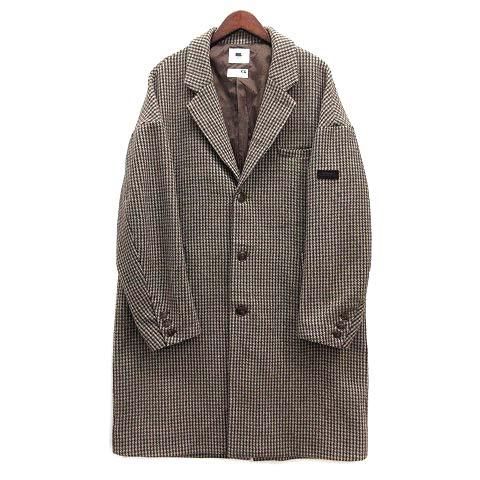 アンベント UNBENT 千鳥格子 チェスターコート ロング ブラウン 茶 2