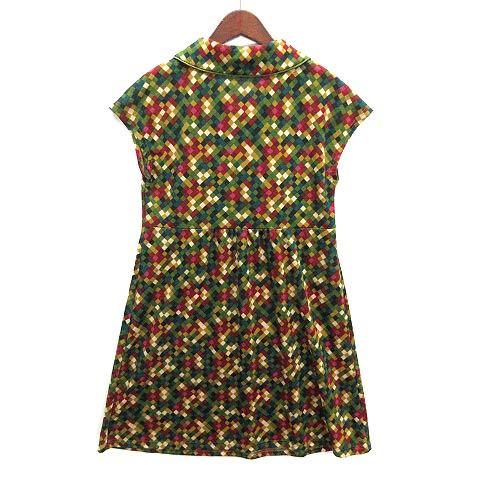 【新品タグ付き】Jocomomola　ホコモモラ　シビラ　ワンピース　40 ホコモモラ デ シビラ Jocomomola de Sybilla モザイク柄 フレンチ