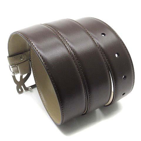 LOEWE（ロエベ） リバーシブル レザー ベルト Lロゴ バックル ブラウン