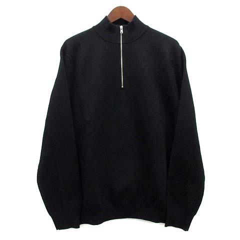 ZARA（ザラ） 未使用品 ハイネック ハーフジップ セーター ブラック 黒