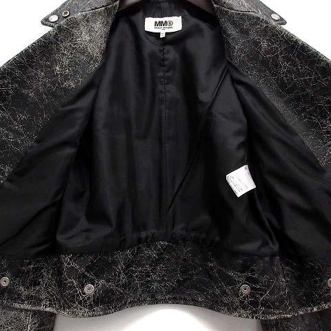 専用　MM6 黒 レザーライダースジャケット MM6 Maison Margiela レザージャケット | ブラック | FARFETCH JP