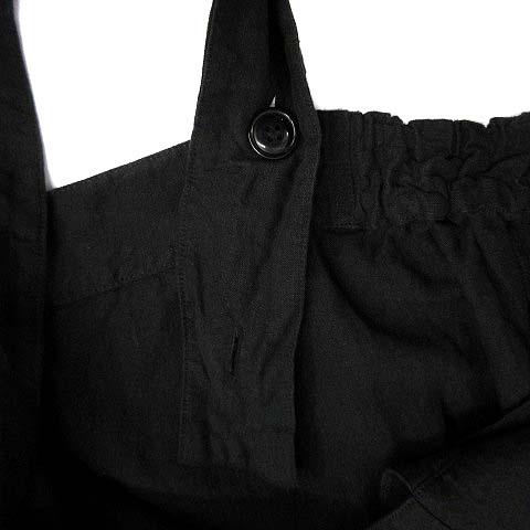 ネストローブ nest Robe ブラック リネン ボックス 吊り ワンピース