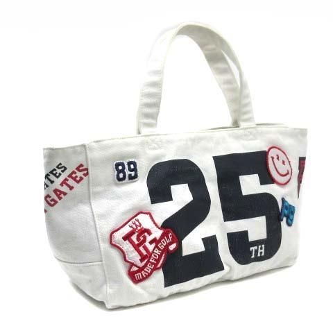 パーリーゲイツ　カートバッグ　ミニバッグ　トートバッグ　白　ホワイト　25年購入 パーリーゲイツ PEARLY GATES 25周年 アニバーサリーモデル ゴルフ