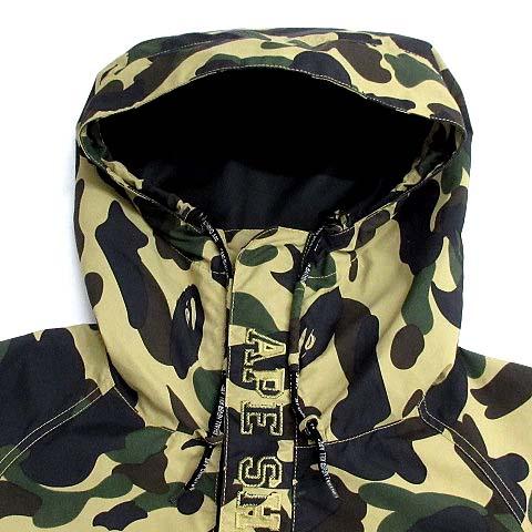 き*う様 ア ベイシング エイプ　1stサル迷彩柄 スノボジャケット 黄色　L 希少 初期 新品同様 APE GORE-TEX 1stカモ 猿迷彩 アベイシング エイプ