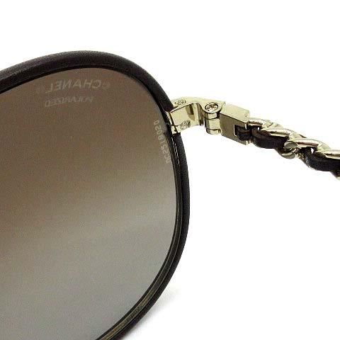 CHANEL ブラウン偏光レンズサングラス CHANEL（シャネル） サングラス 4282 レディース ボストン型 オーバル