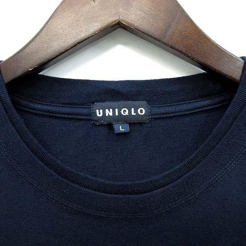 ユニクロ（UNIQLO） 紺タグ USNC ロゴ Tシャツ 半袖 ネイビー 紺 L