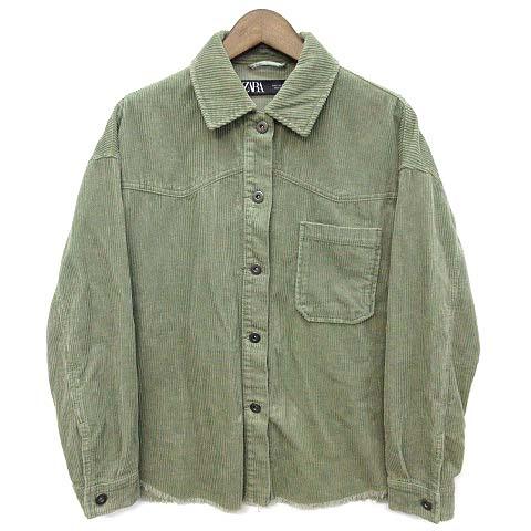ZARA - 今季 新品 ZARA ザラ コーデュロイシャツジャケット レディースジャケット ZARA（ザラ） コーデュロイ シャツ ジャケット 長袖 カットオフ カーキ