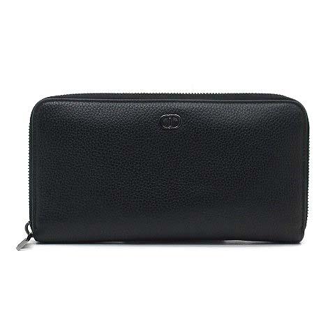 ディオール DIOR CDロゴ ラウンドファスナー 長財布 レザー 