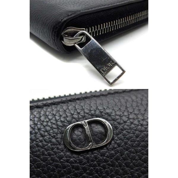 ディオール DIOR CDロゴ ラウンドファスナー 長財布 レザー 