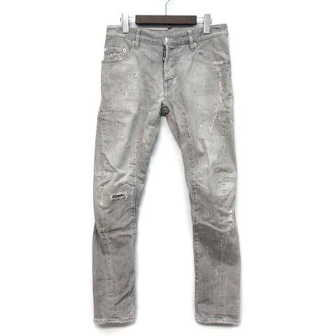 DSQUARED2 グレー デニムパンツ ダメージ加工44 新品未使用 DSQUARED2（ディースクエアード） タイディー バイカー ジーンズ TIDY