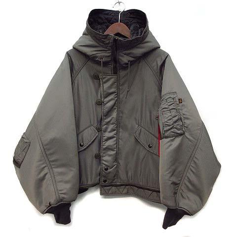 【美品】Alpha Industries N-2Bフライトジャケット グレー ビューティフルピープル beautiful people アルファ Alpha N-2B ダブル