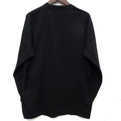 クロノス CRONOS ブラックレタープリント Tシャツ ロンT 長袖 ブラック