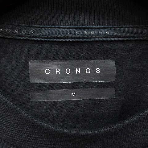 クロノス CRONOS ブラックレタープリント Tシャツ ロンT 長袖 ブラック