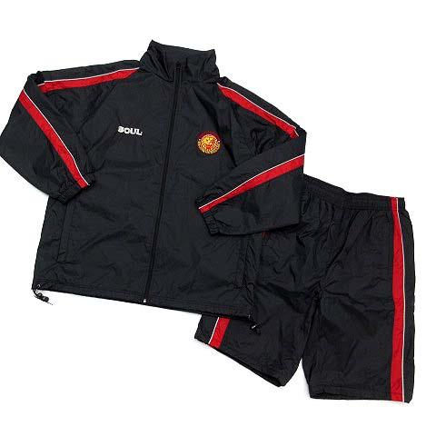  ジップアップジャケット上下セット L ブラック/レッド/ゴールド 新日本プロレス NJPW ソウル SOUL SPORTS ナイロン ウインドブレーカー
