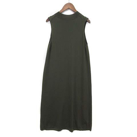 セオリー Theory Aライン ノースリーブ ニット ワンピース NEW DRESS UP HIGH NK DR 2023SS ダークグリーン S 3105721 超美品 レディースの画像