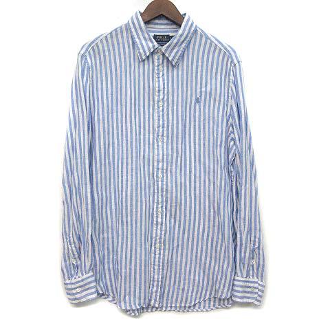 POLO ラルフローレン シャツ 長袖 リネン ストライプ リラックスフィット ポロ ラルフローレン POLO RALPH LAUREN リネン ストライプ シャツ