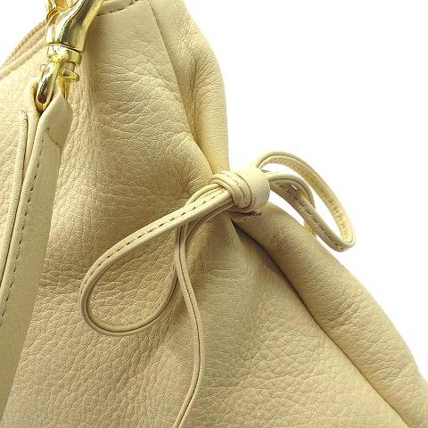 Kitamura（キタムラ） レザー 2WAY ショルダーバッグ Kマーク ベージュ