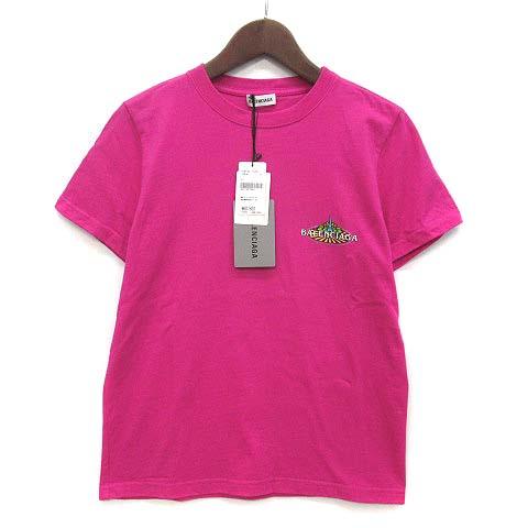 新品！タグ付き！バレンシアガ ロゴ付きボンジュール Tシャツ ピンク