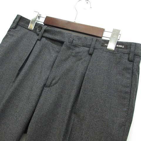 美品 PT01 per Beams Fスラックス Super100sウール ピーティーゼロウーノ PT01 PER BEAMS F SUPER100's ウール 千鳥格子 1