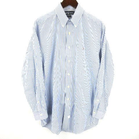 中古 ラルフローレン Ralph Lauren シャツ ストライプ 刺繍 長袖 ブルー ホワイト 15 1 2 Ibs77 メンズ ベクトル 古着 016 ブランド古着販売のベクトル 通販 Yahoo ショッピング