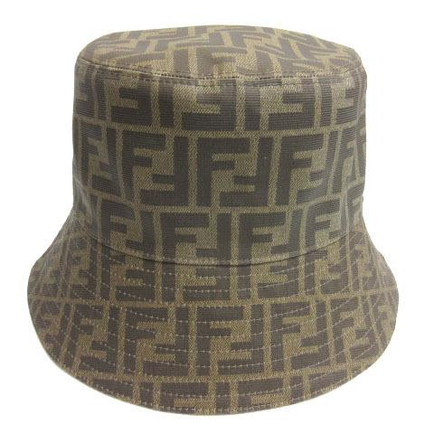 フェンディ FENDI ファブリック ズッカ柄 バケットハット リバーシブル