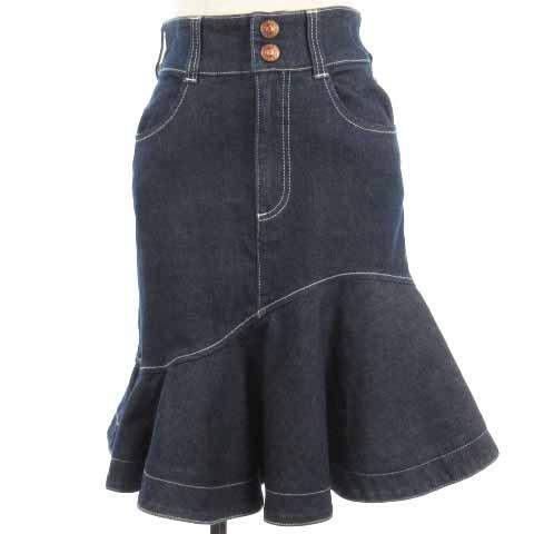 シーバイクロエ SEE BY CHLOE アシンメトリー デニムスカート ひざ丈  