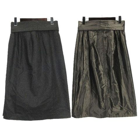 マックスマーラ MAX MARA ラップスカート リバーシブル ウール シルク 