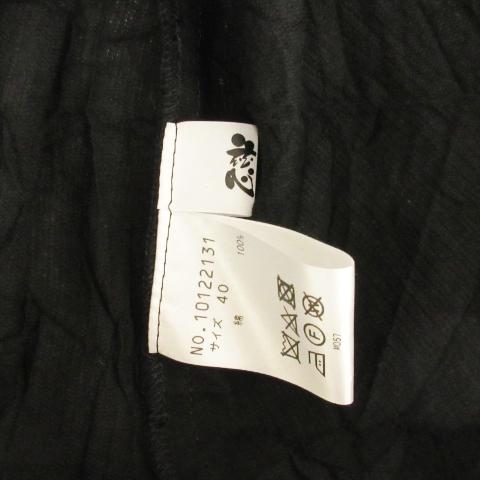 ジウ 慈雨 ワンピース ロング 長袖 シワ加工 コットン ブラック 40 