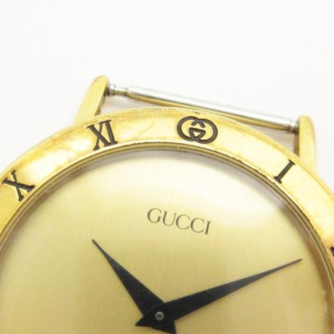 グッチ GUCCI 3000M ローマン 腕時計 本体のみ クォーツ ゴールド文字