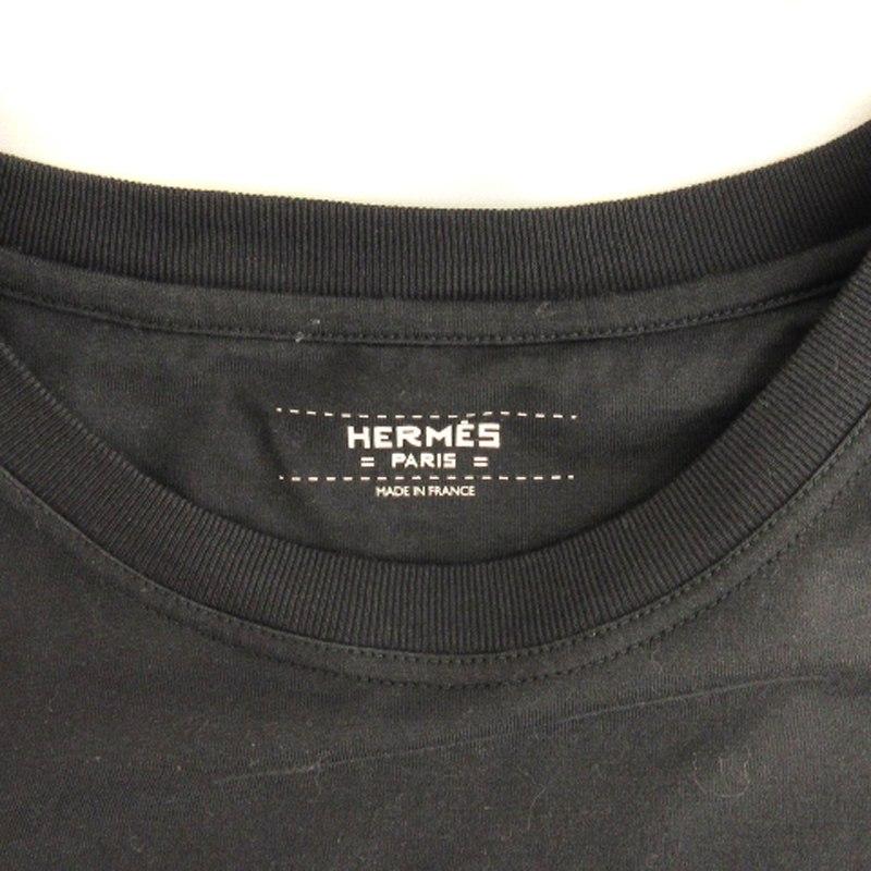 エルメス HERMES 22AW Tシャツ カットソー 半袖 フランス製 コットン ブラック 38 ☆AA★ レディース｜vectorpremium｜05