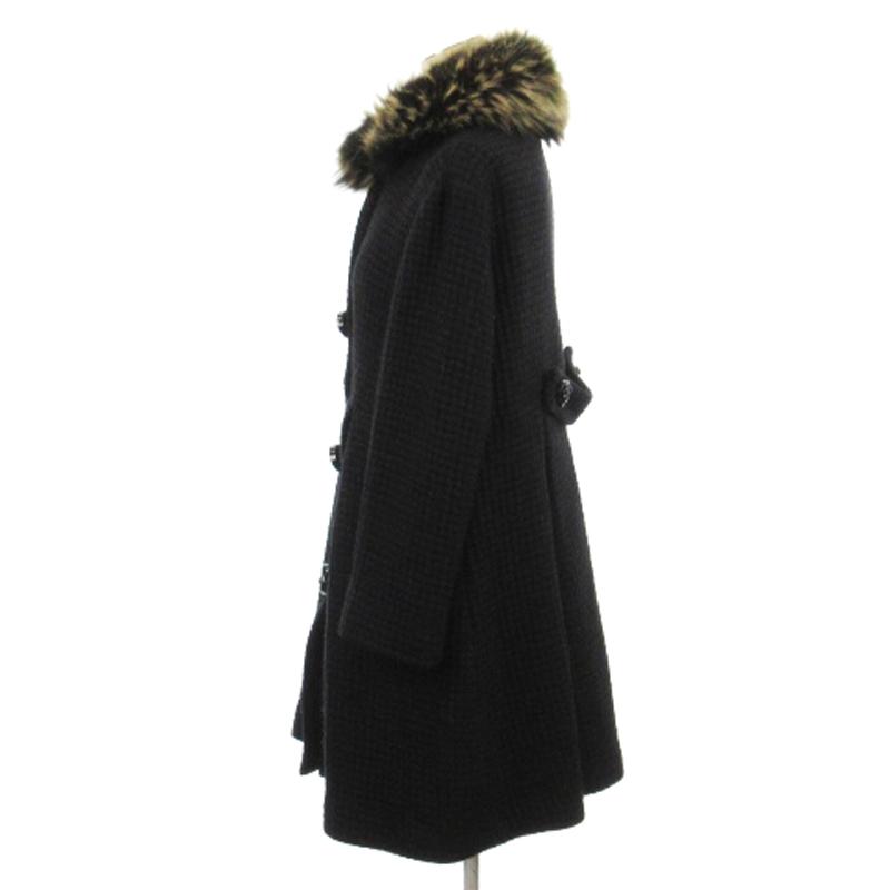 FENDI ウールコート　イタリア製 FENDI フェンディ リアルファー ニット コート ロング