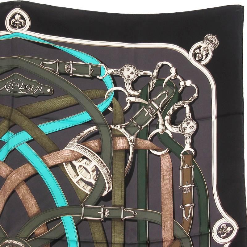 HERMES スカーフ シルク100% エルメス スカーフ カレ90 チャレアーダ