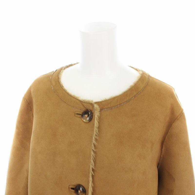 ディニテコリエ Dignite collier ノーカラーコート ロング 無地 裏地 