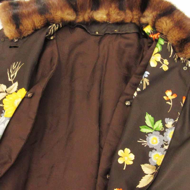 レオナール LEONARD FASHION ミンクファー シルク ロング コート 