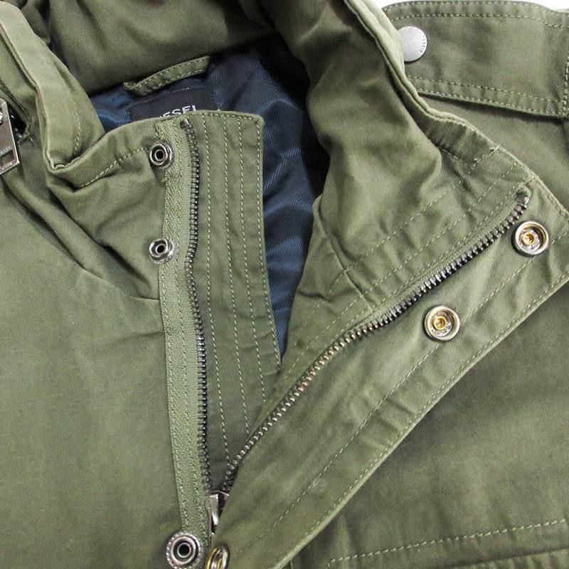 DIESEL ディーゼル ミリタリー ジャケット フルジップ 無地 L 緑 DIESEL ディーゼル ミリタリー ジャケット フルジップ 無地 L 緑