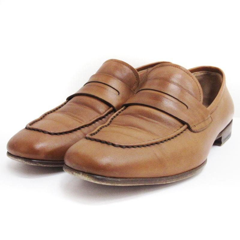 【未使用】Ferragamo フェラガモ メンズシューズ モカシン 茶 8 未使用】Ferragamo フェラガモ メンズシューズ モカシン 茶 8
