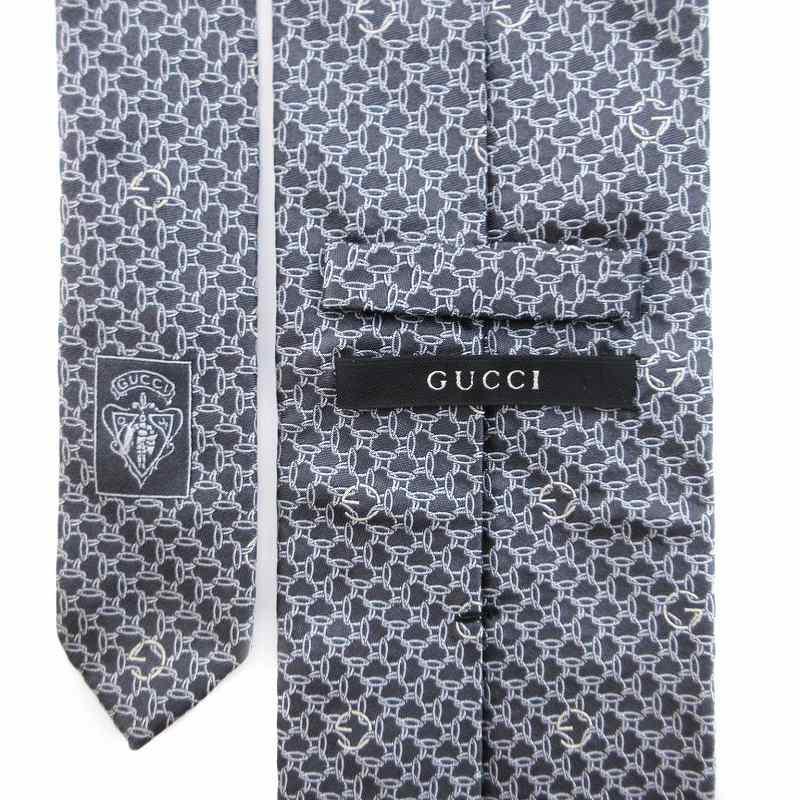 グッチ GUCCI 微光沢 ネクタイ 鎖柄