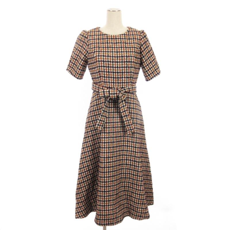 three sisters クラブチェックツイードワンピース