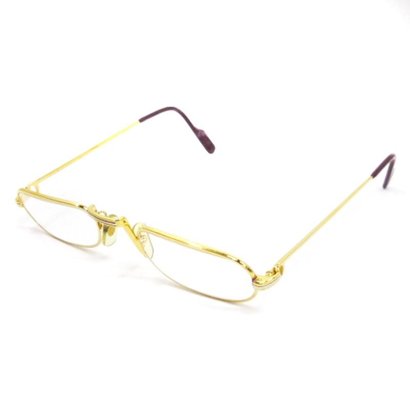 Cartier　フランス製　フルリム メタルオーバル　メガネ Cartier カルティエ メガネ 度入り メタルフレーム フルリム
