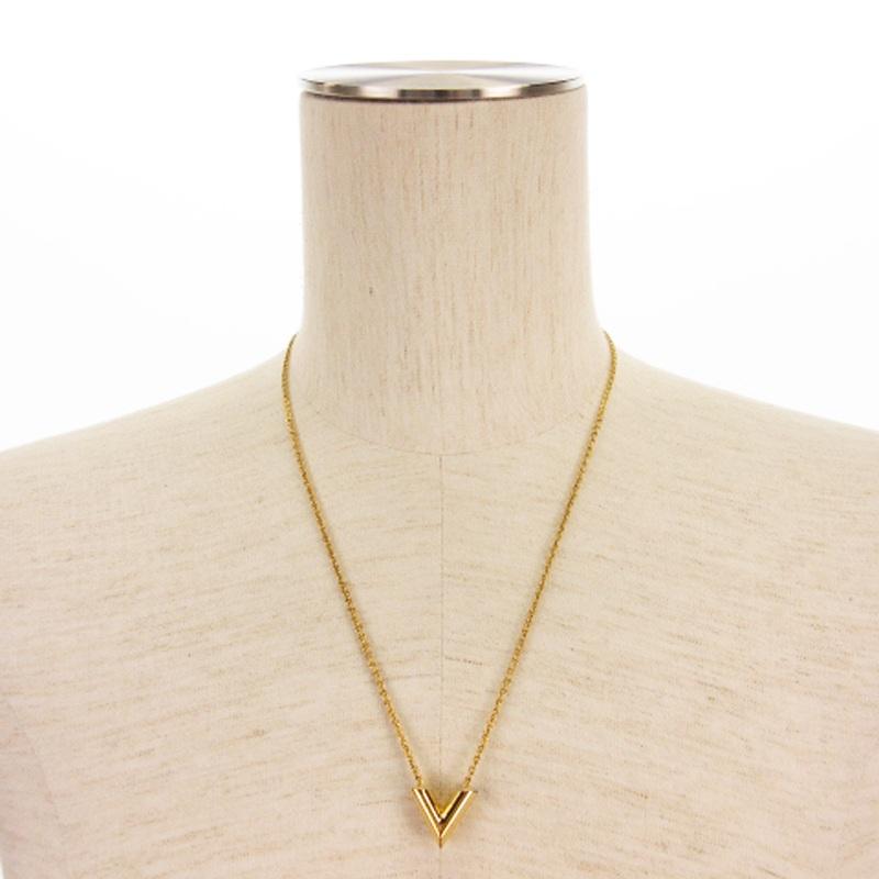 LOUIS VUITTON ルイヴィトン ネックレス エセンシャル V ペンダント  