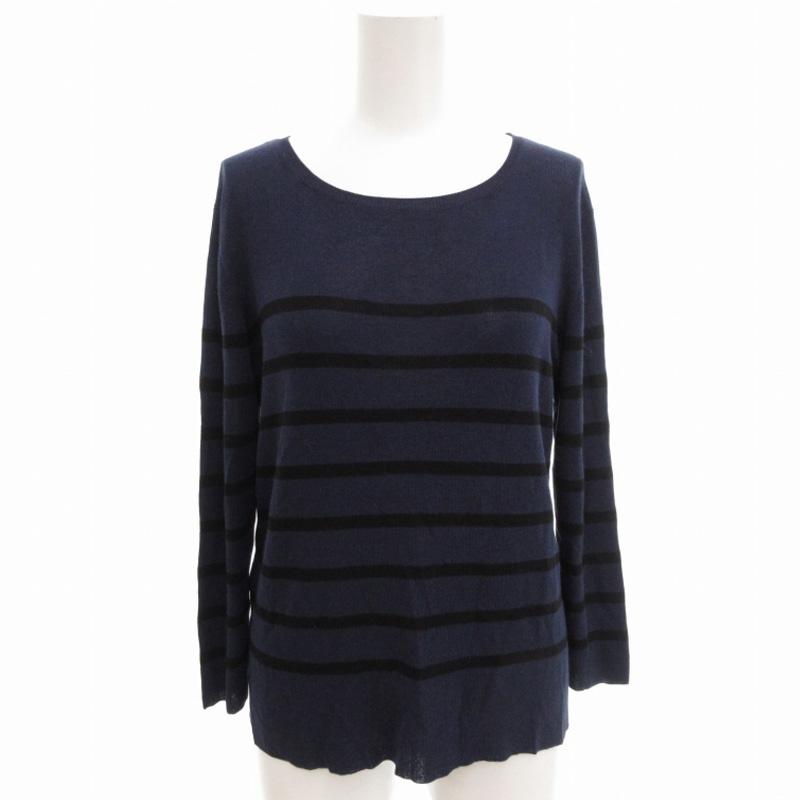 ☆ICBボーダーニット☆ ICB（アイシービー） 美品 ボーダー ニットカットソー 長袖 S 紺