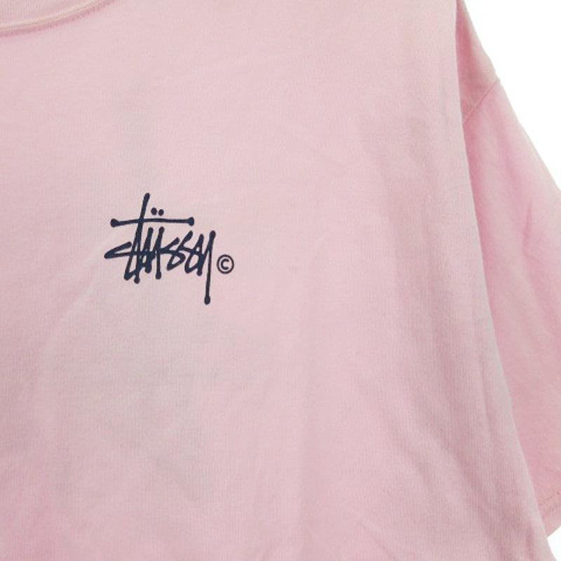 STUSSY ステューシー Tシャツ 半袖 ロゴ プリント ピンク S STUSSY ステューシー Tシャツ 半袖 ロゴ プリント ピンク S
