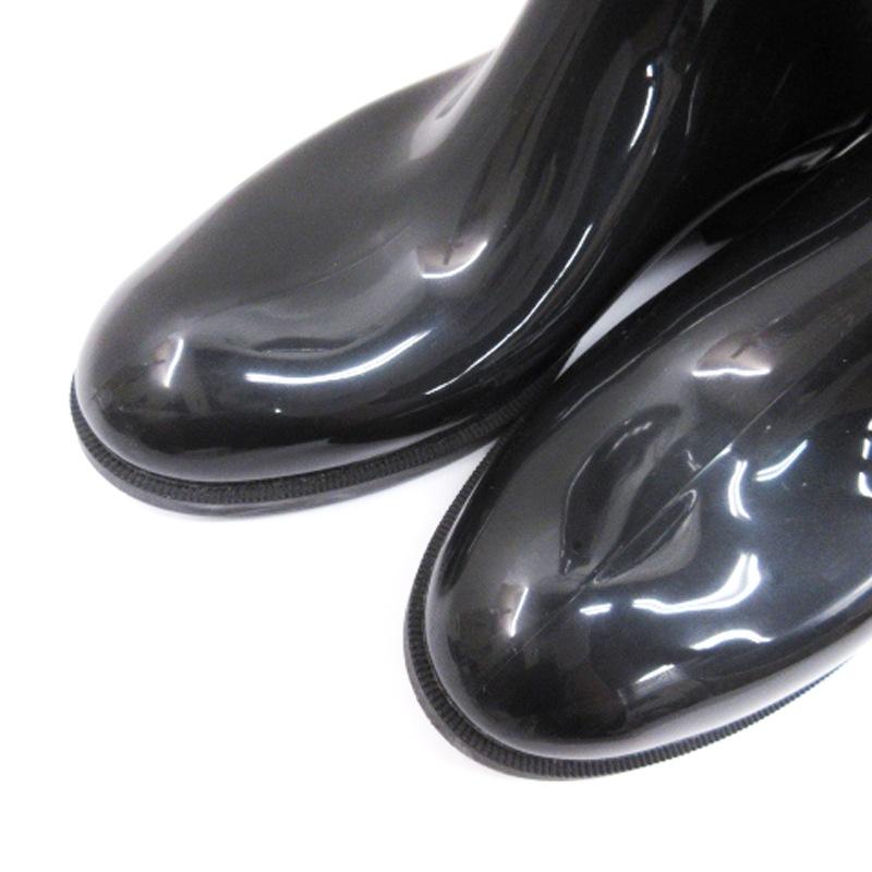 3日で出荷ルイヴィトン LOUIS VUITTON ドロップライン モノグラム レインブーツ 長靴 ラバー ブラック 35 ☆AA★ レディース インサイドジッパー