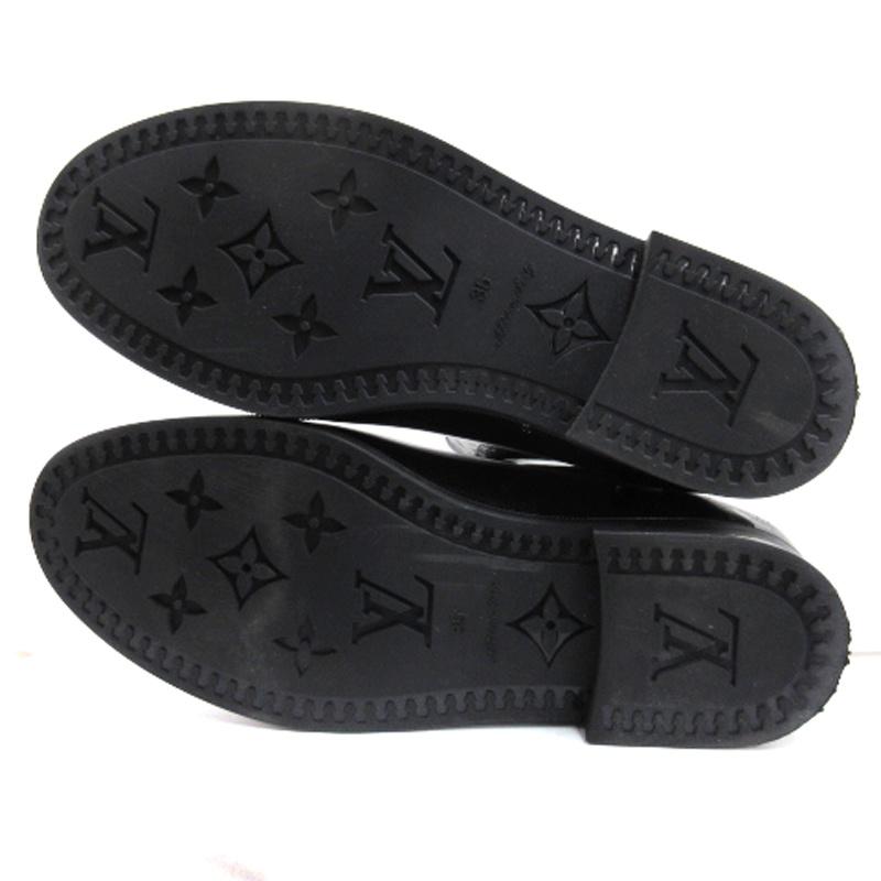 3日で出荷ルイヴィトン LOUIS VUITTON ドロップライン モノグラム レインブーツ 長靴 ラバー ブラック 35 ☆AA★ レディース インサイドジッパー