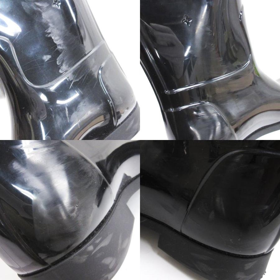 3日で出荷ルイヴィトン LOUIS VUITTON ドロップライン モノグラム レインブーツ 長靴 ラバー ブラック 35 ☆AA★ レディース インサイドジッパー