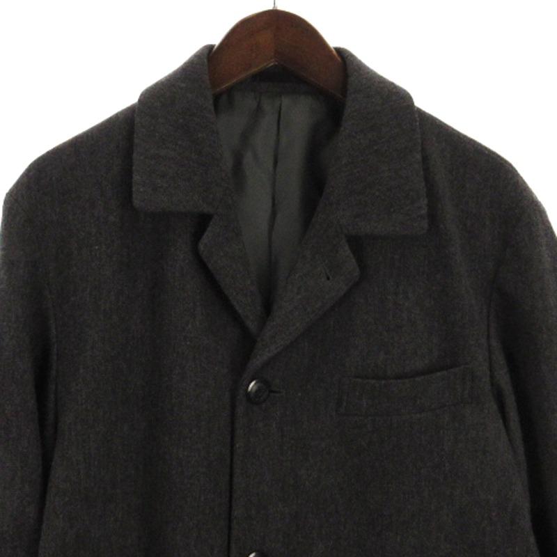 美品　J.PRESS ヘリンボーン柄　ロングコート　94A6 グレー a5_j3dlrUp.jpg