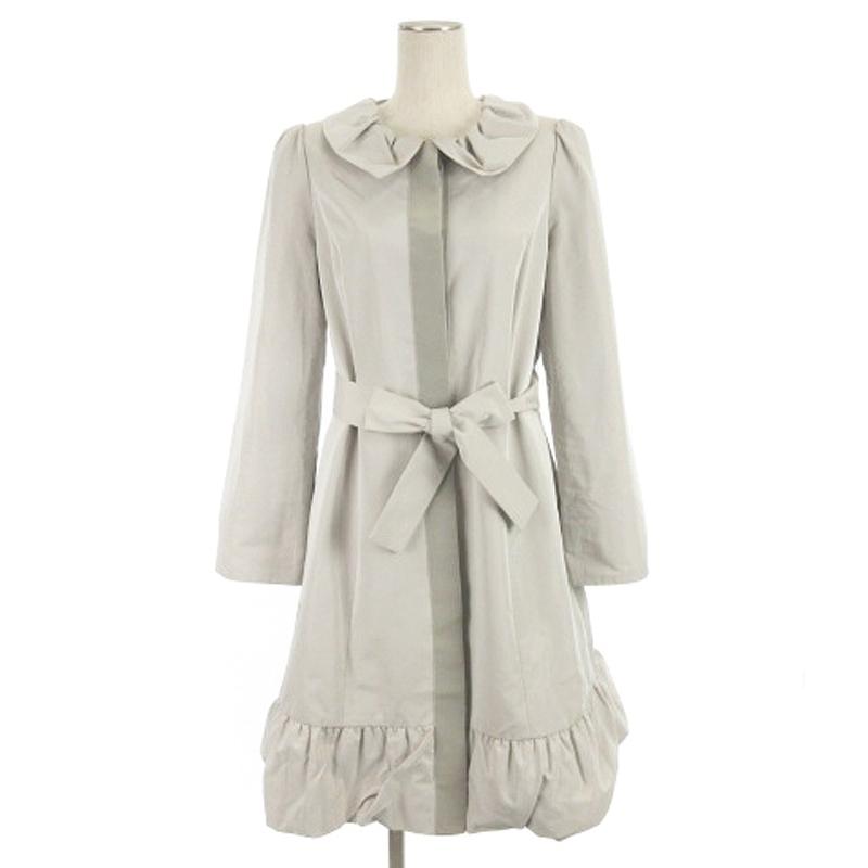 美品　エムズグレイシー　フリル　バルーン　シルク　カメリア　フレア　ロングコート 美品 エムズグレイシー フリル バルーン シルク カメリア フレア