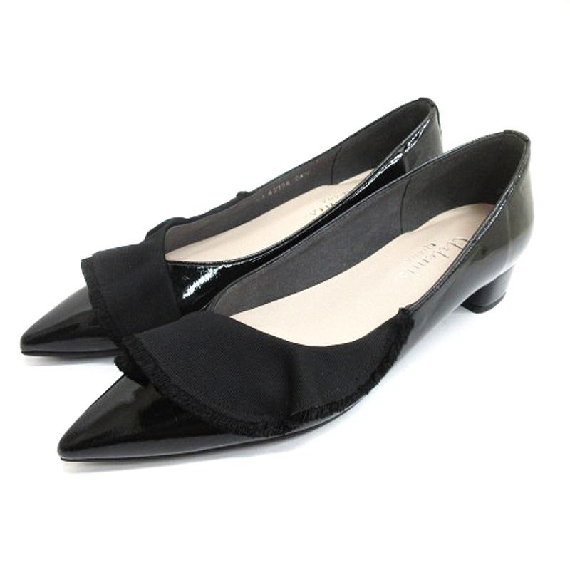 DIANA 24.5センチ ブラック ポインテッドトゥパンプス DIANA ブラック ポインテッドトゥパンプス 24.5cm