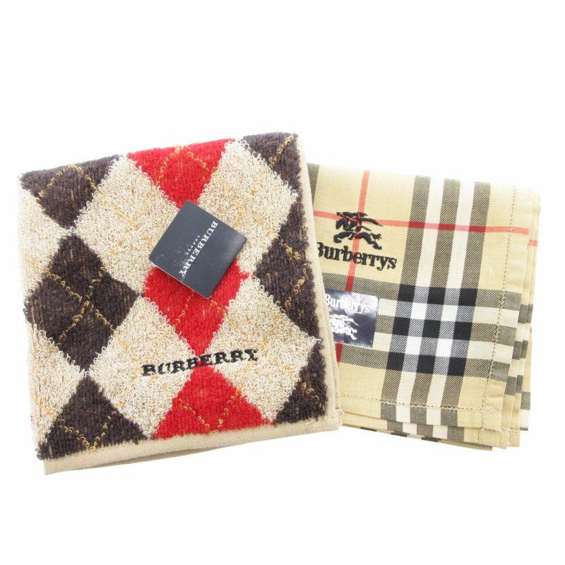 BURBERRY 未使用品 バーバリー タグ付き ハンカチおまとめ2点 BURBERRY 未使用品 バーバリー タグ付き ハンカチおまとめ2点